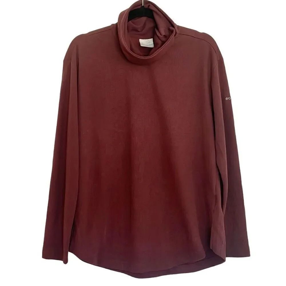 Columbia Maeve funnel neck button detail athletic pullover sweater L